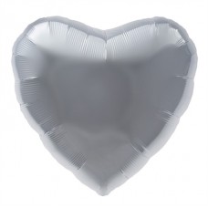 Folieballon hart zilver   (zonder helium)